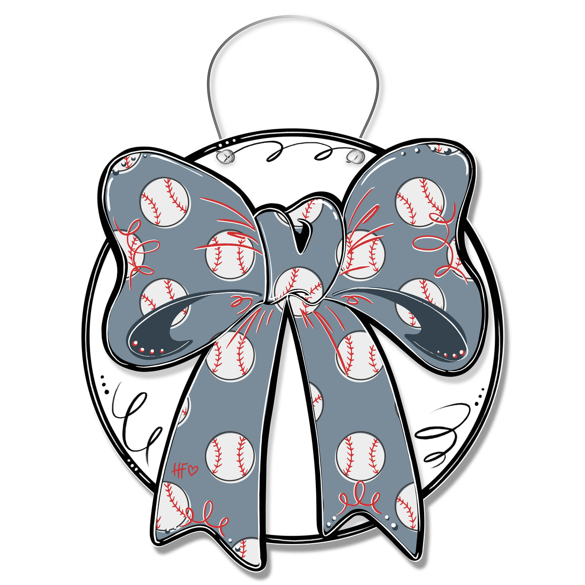 Baseball Bow Door Hanger