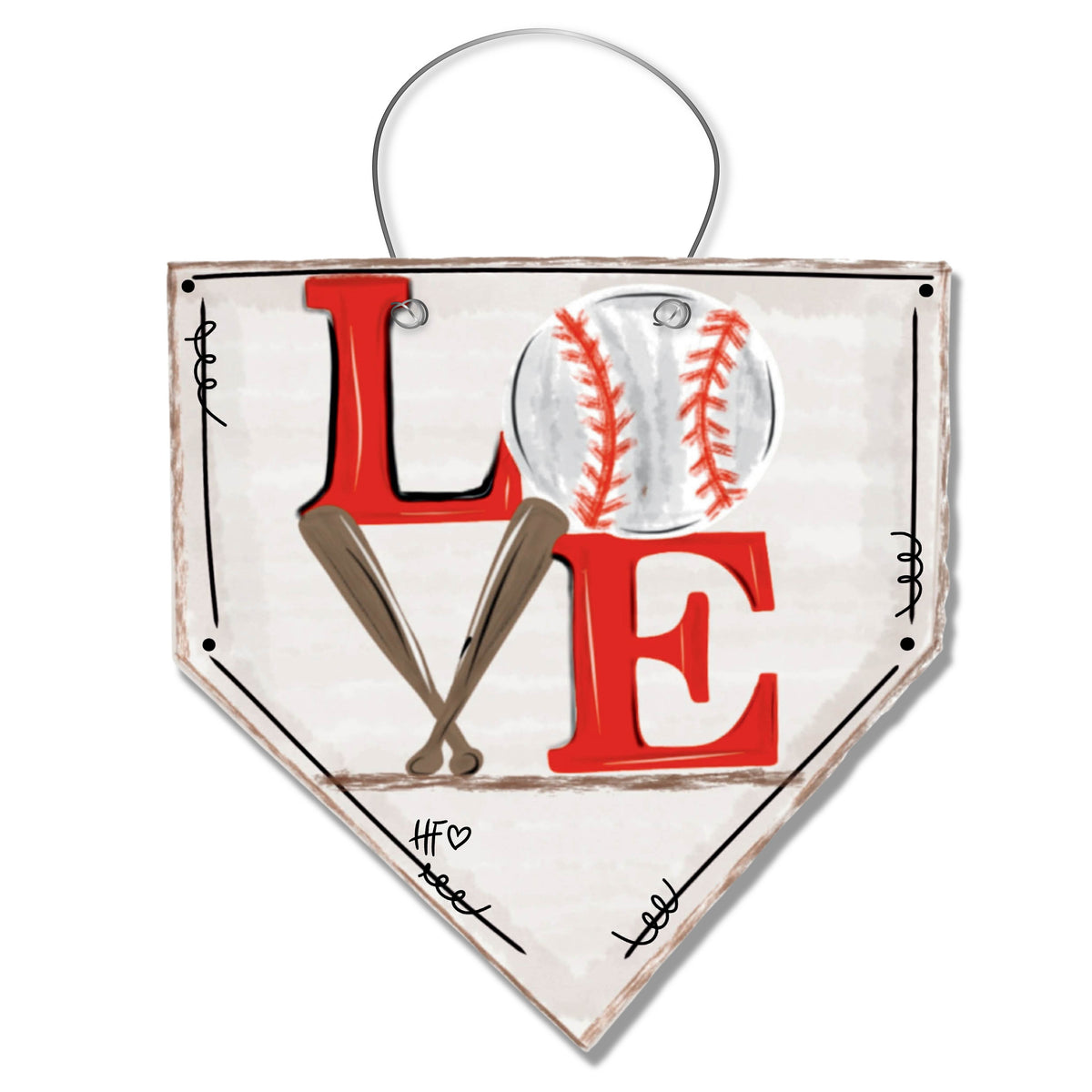 Baseball LOVE Diamond Door Hanger