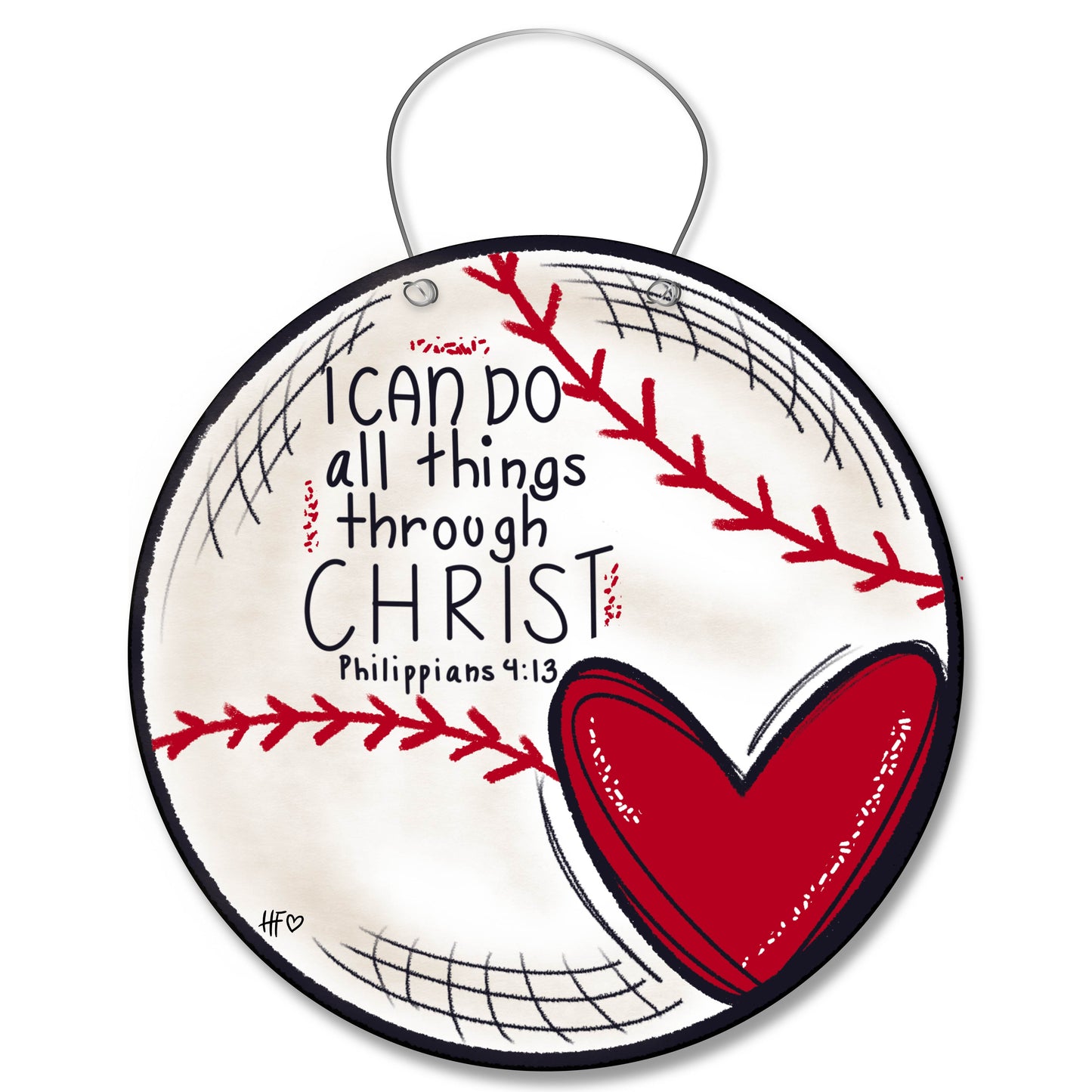 Baseball with Heart "I Can do All Things" Door Hanger