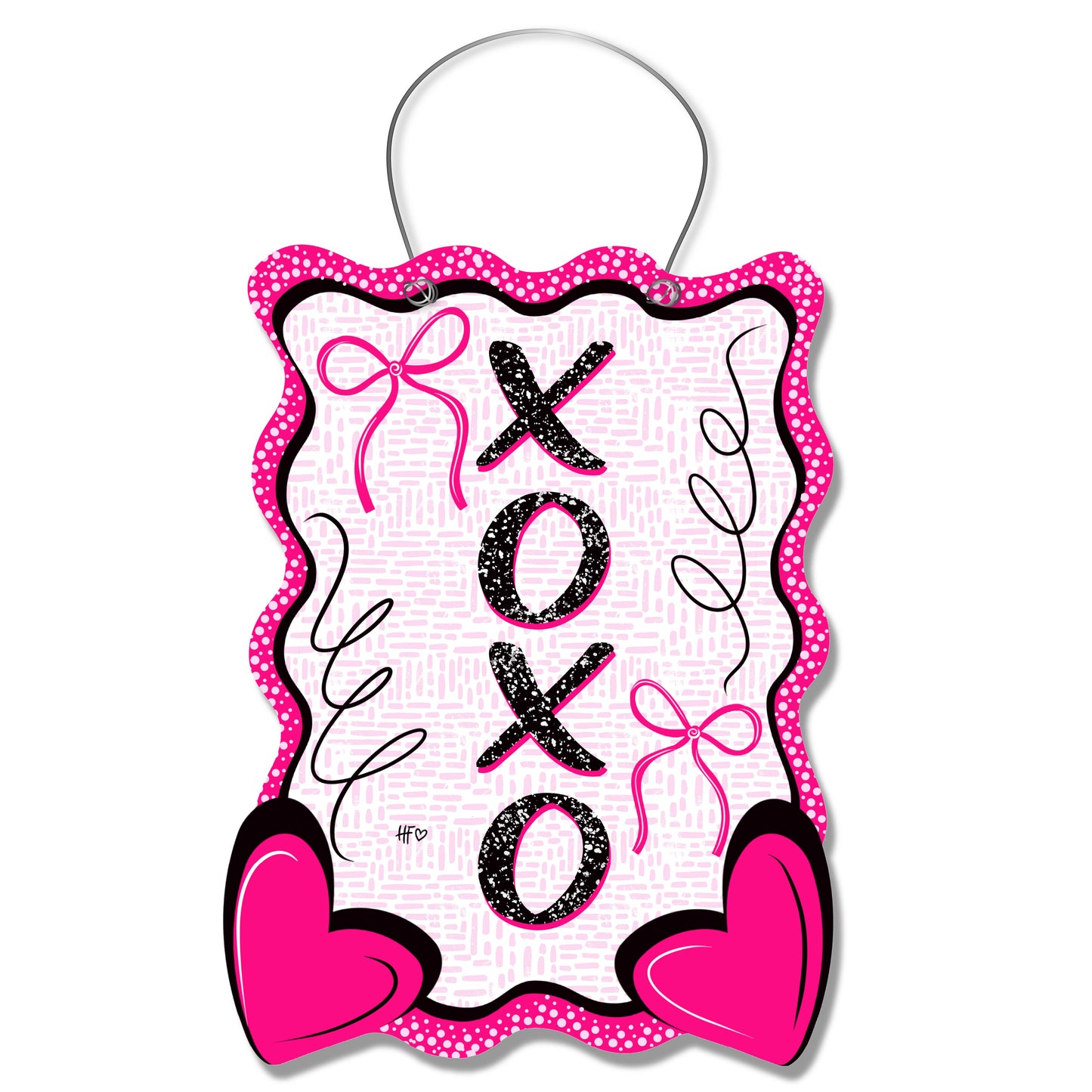Bow and Kisses XOXO Door Hanger