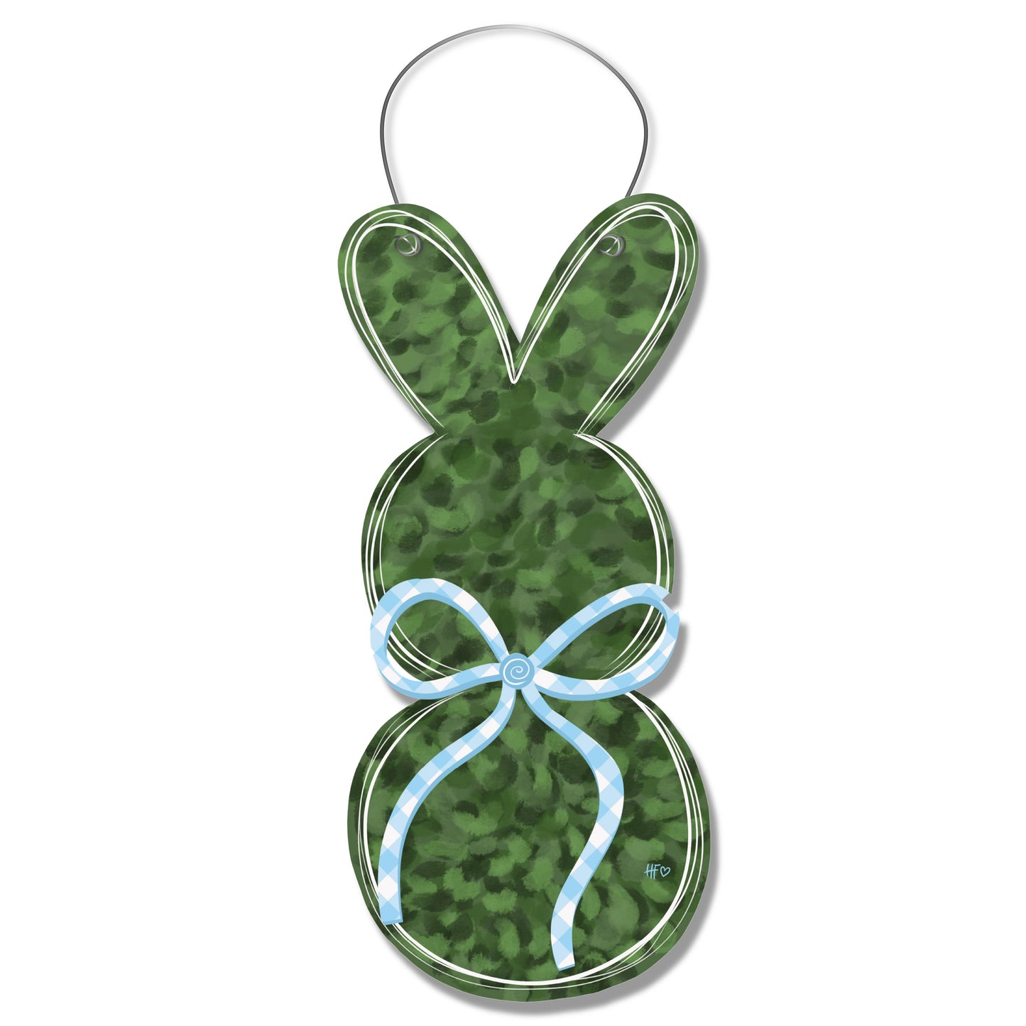 Classic Boxwood Bunny Door Hanger