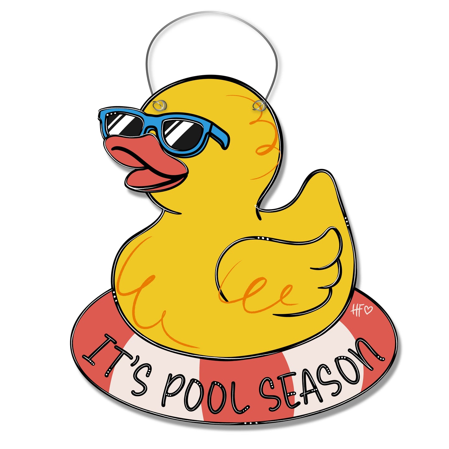 It's Pool Season Duckie Door Hanger