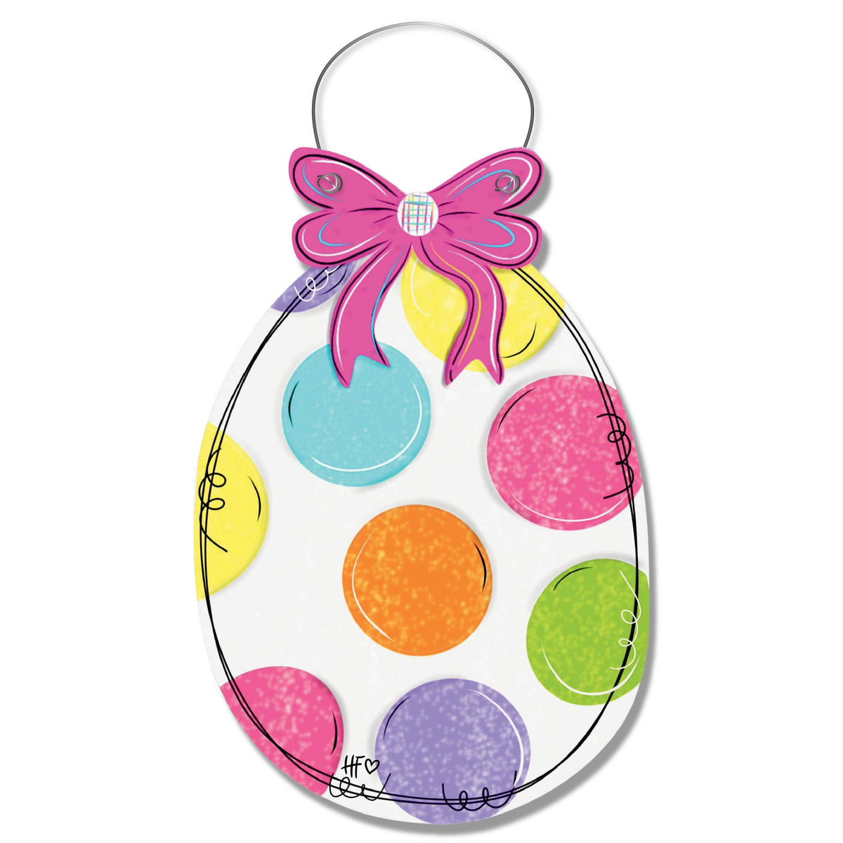 Polka Dot Jubilee Easter Egg Door Hanger