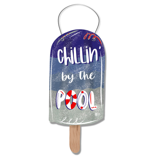 Chillin' by the Pool Popsicle Door Hanger