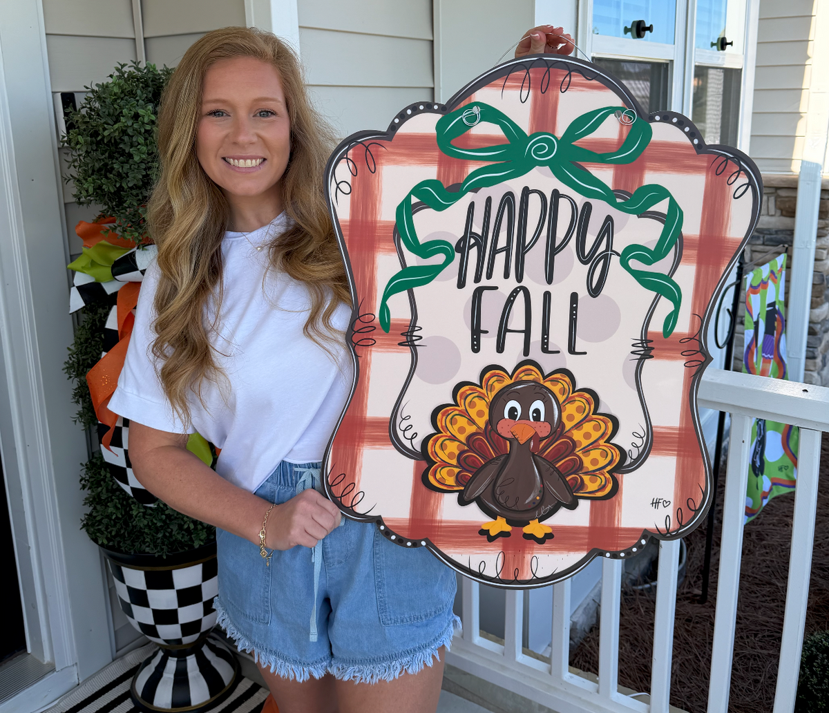 Full and Cozy Turkey Door Hanger