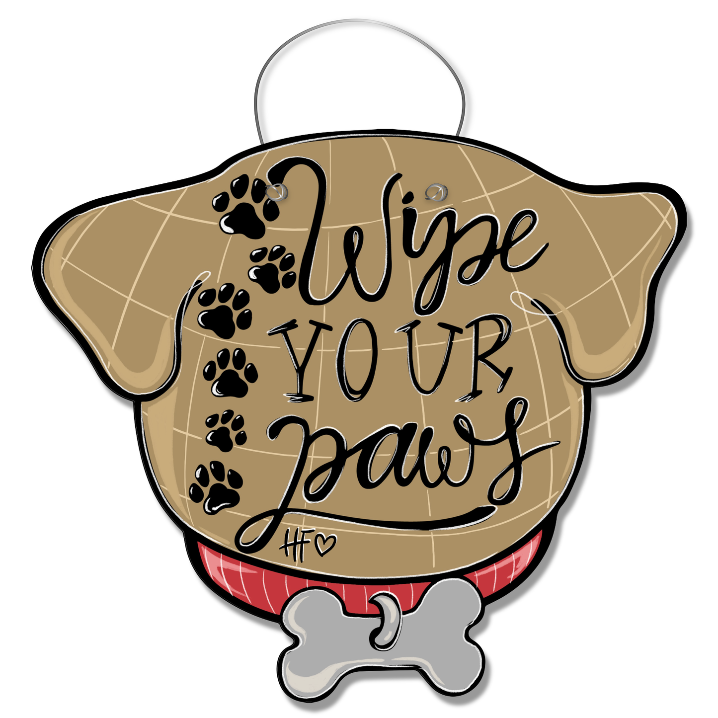 Wipe Your Paws Dog Door Hanger