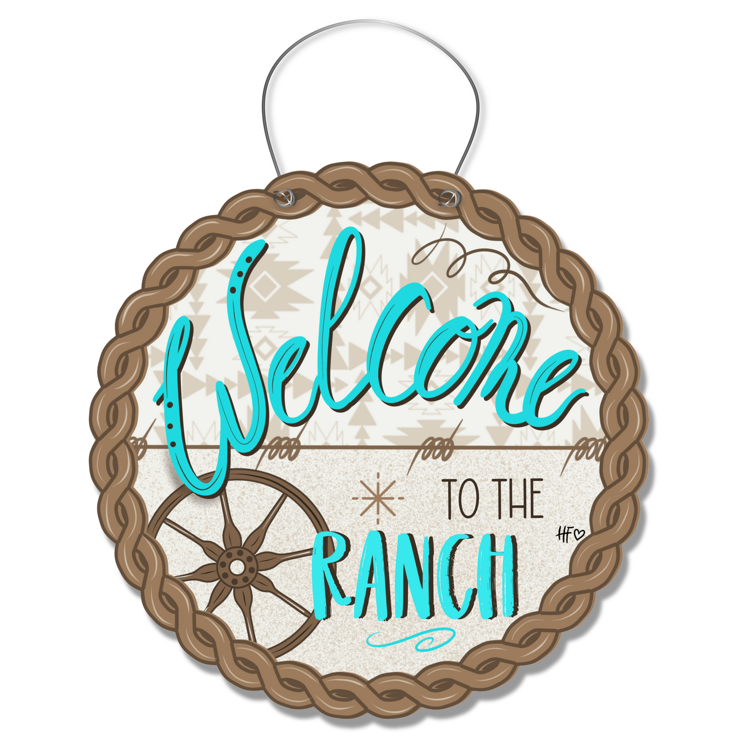 Welcome to the Ranch (Teal) Door Hanger