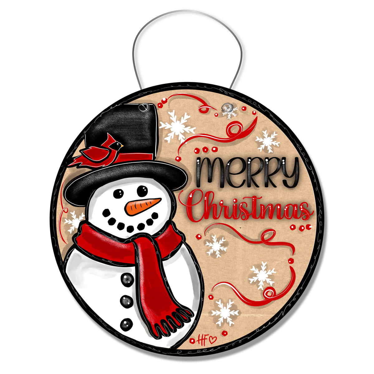 Classic Snowman Christmas Door Hanger