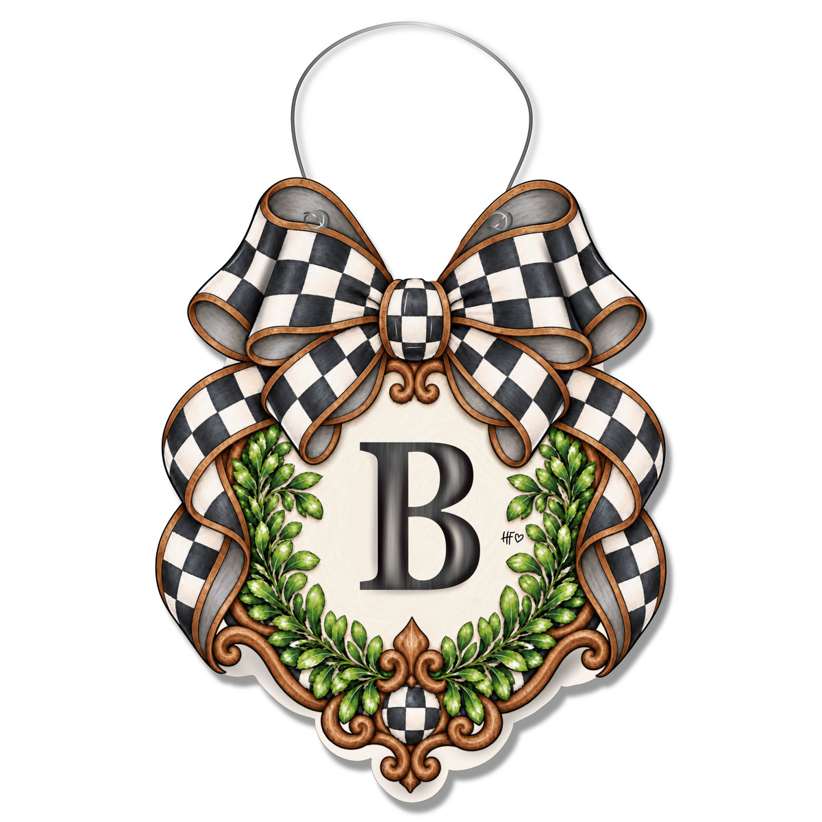 Fancy Crest Letter B Door Hanger