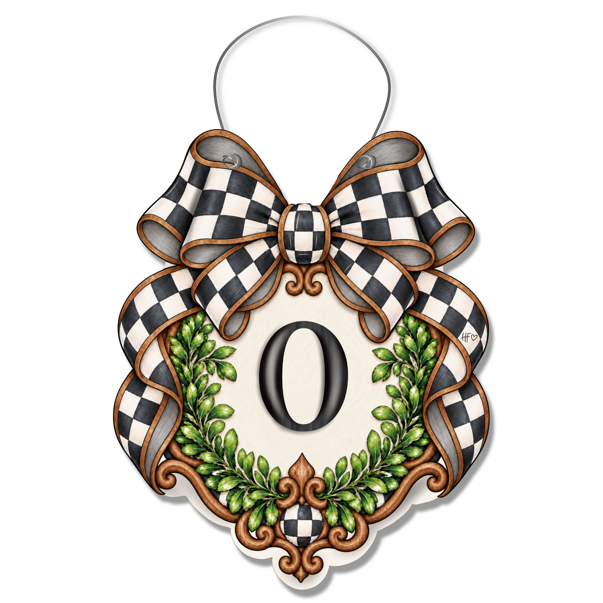 Fancy Crest Letter O Door Hanger