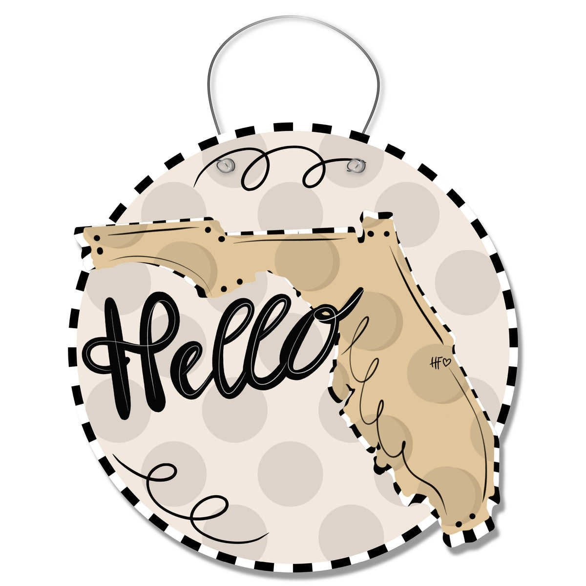 Dot States Florida Door Hanger