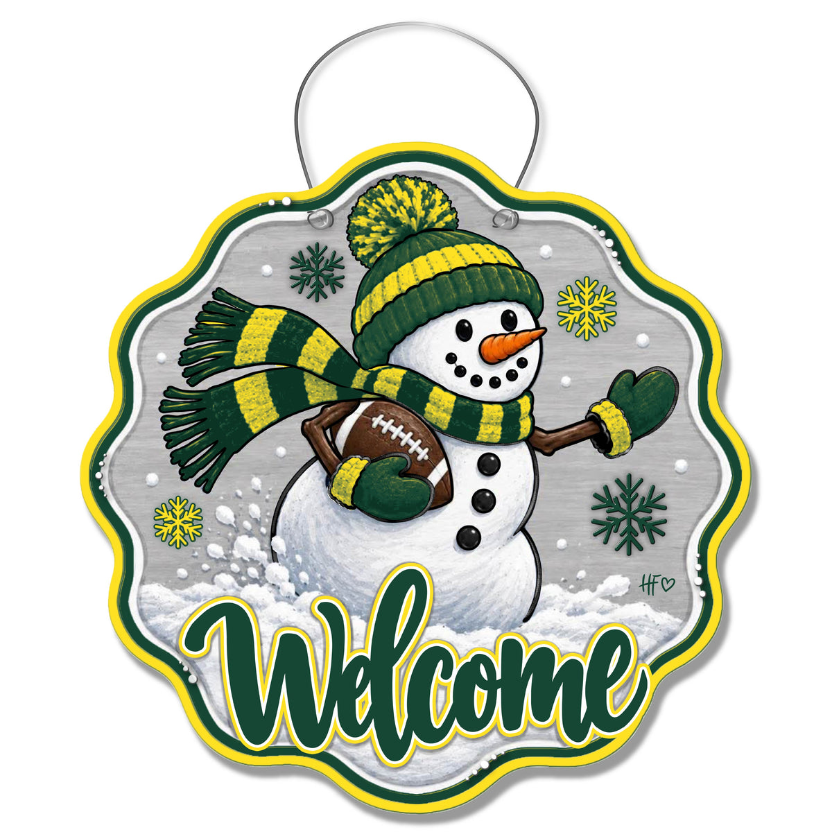 ORE Snowman Football Door Hanger