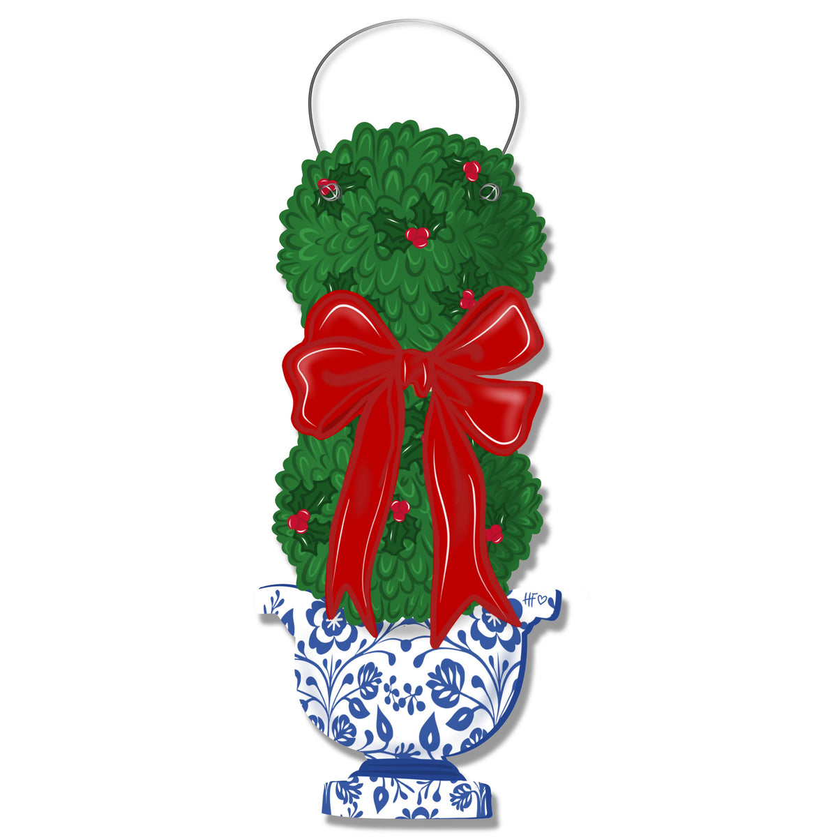 Holly Jolly Chinoiserie Door Hanger