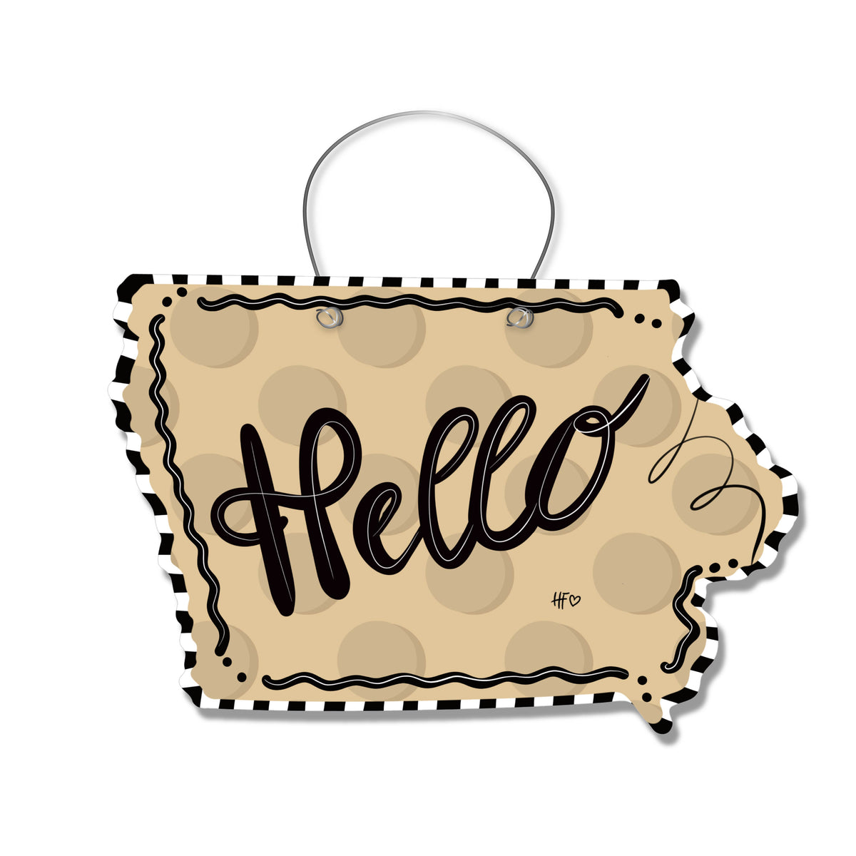 Dots Iowa Door Hanger