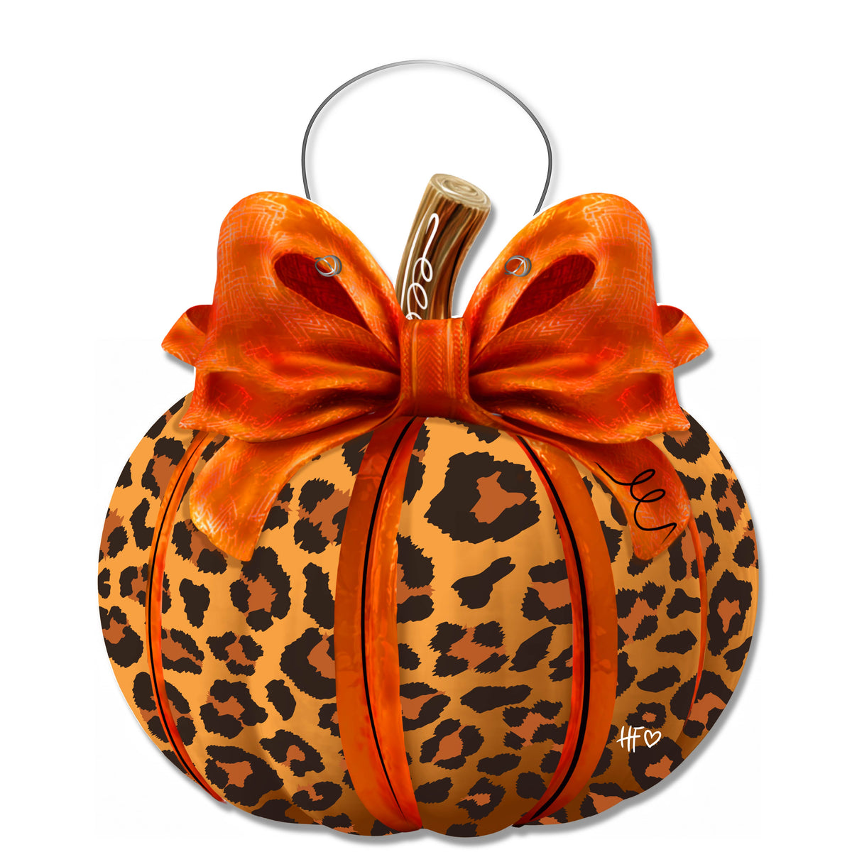 Leopard Pumpkin Door Hanger