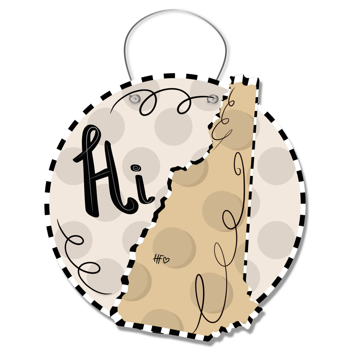 Dot States New Hampshire Door Hanger