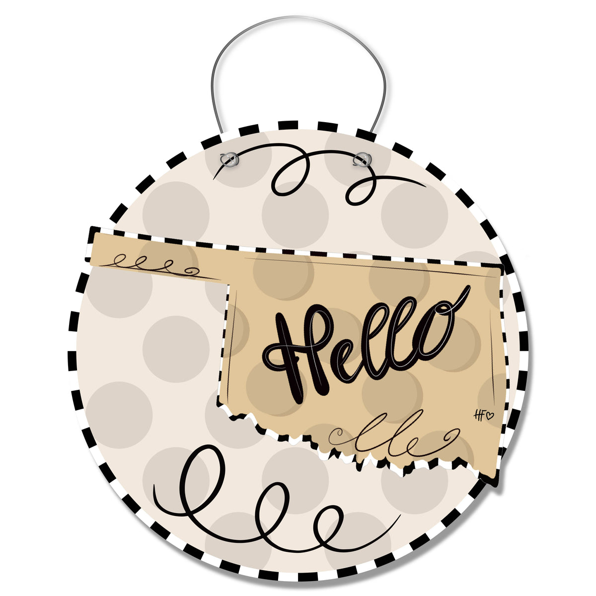 Dot States Oklahoma Door Hanger