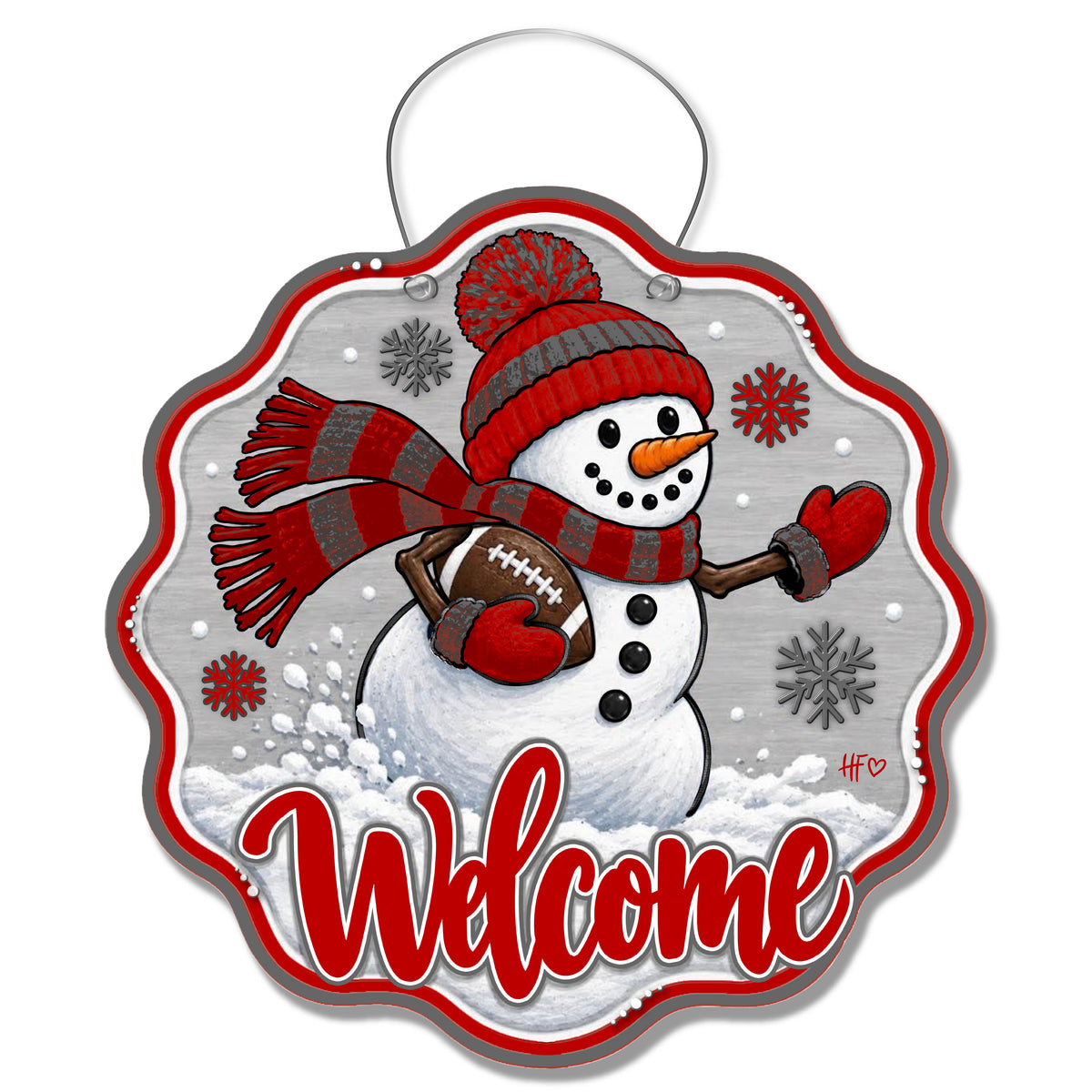 OSU Snowman Football Door Hanger