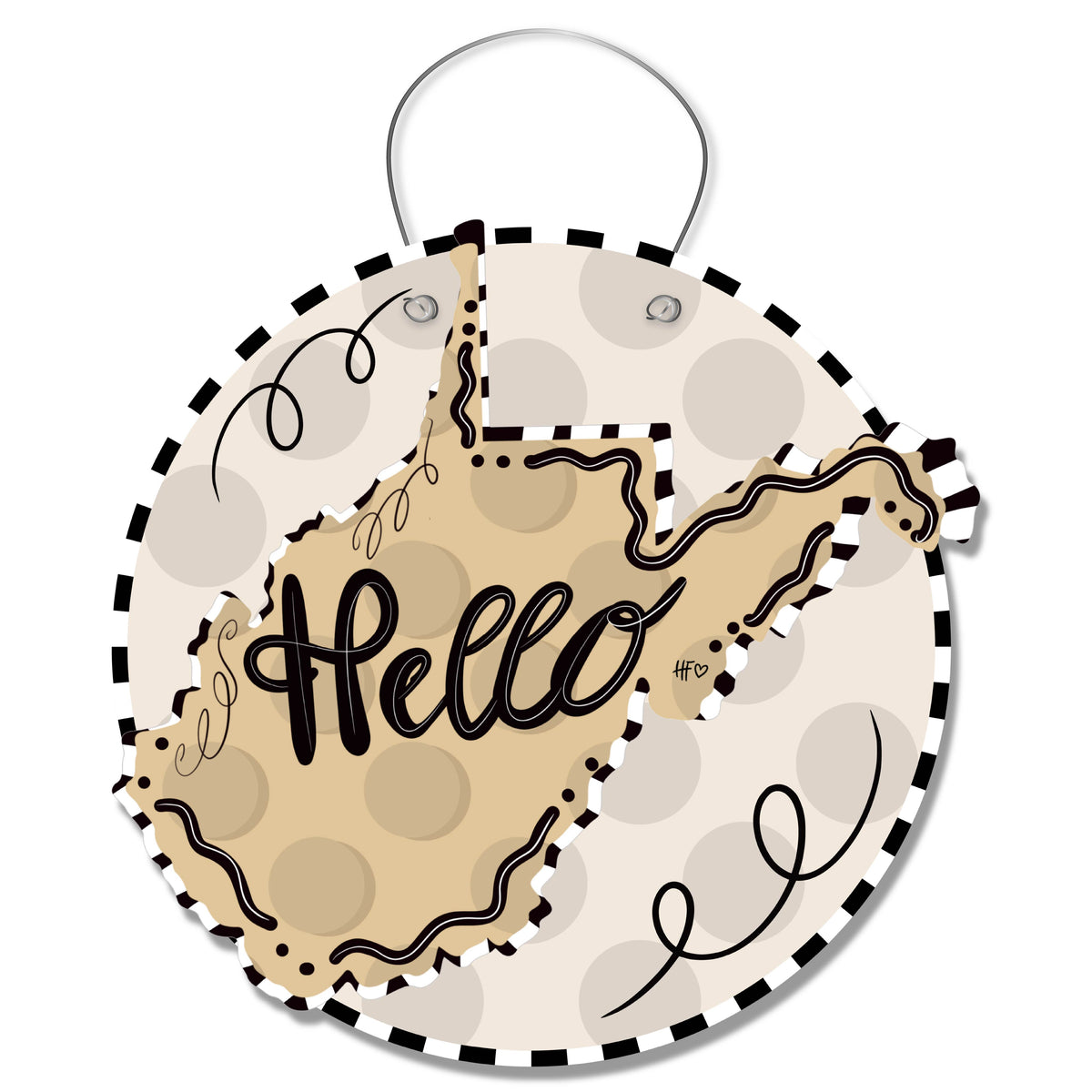Dot States West Virginia Door Hanger