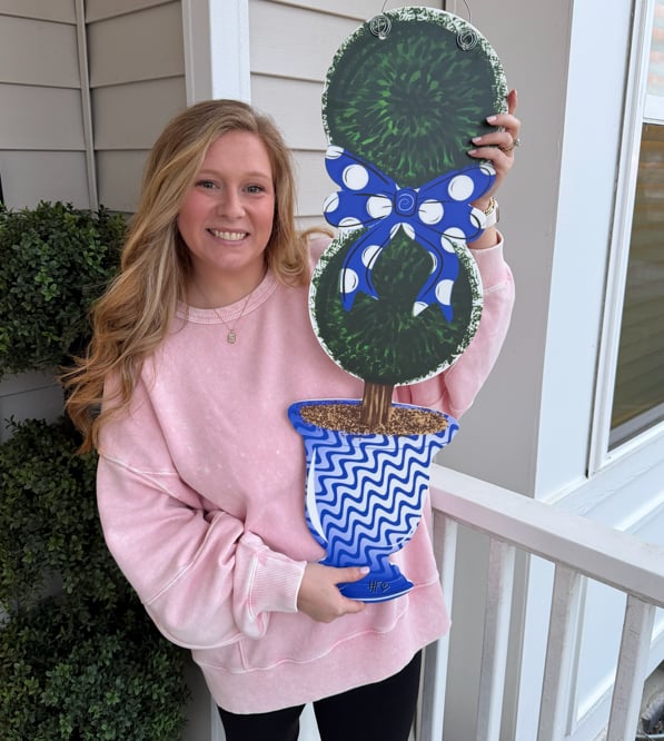 Blue Topiary Porch Planter Door Hanger
