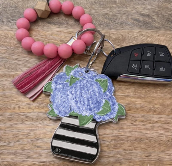 Spring Hydrandea Keychain