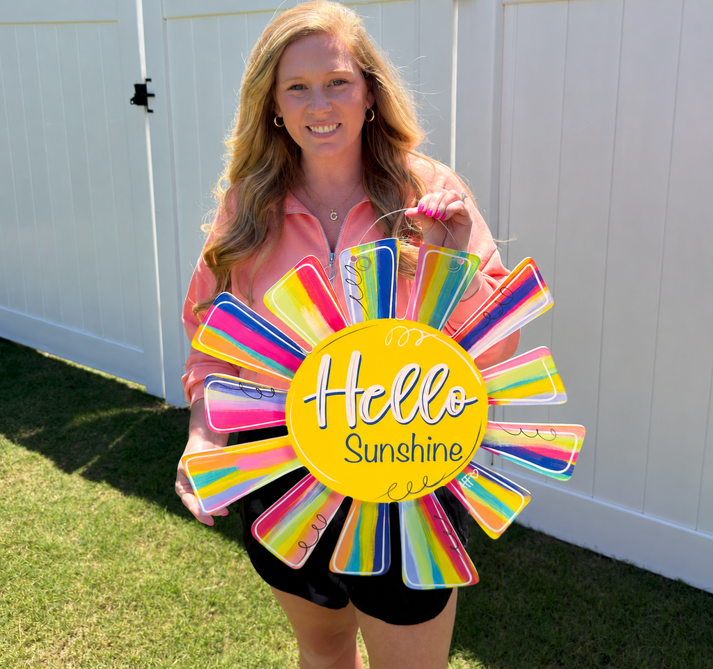 Color Burst Hello Sunshine Door Hanger