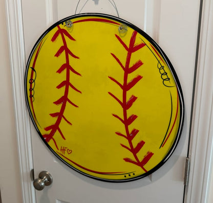 Softball Door Hanger