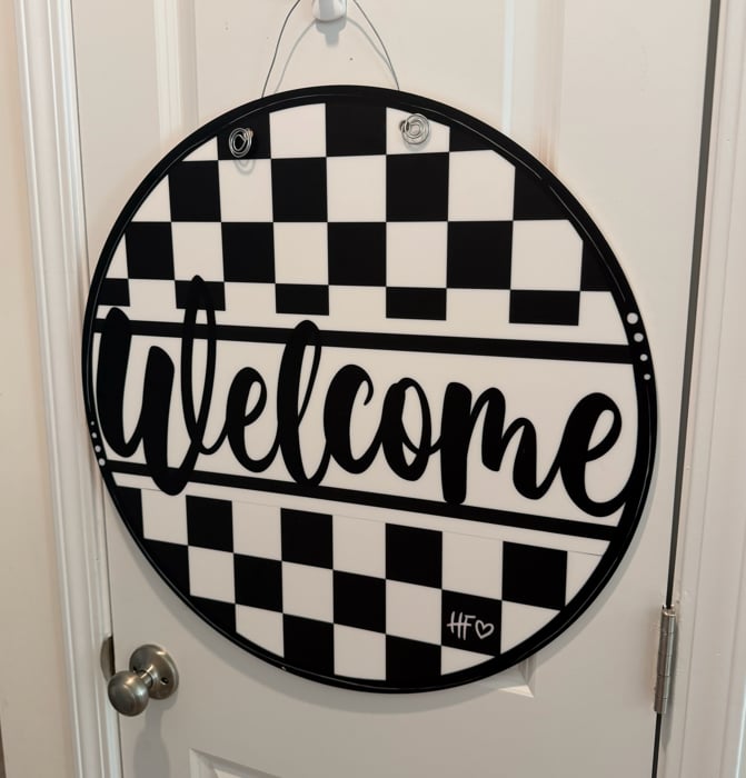 Checkerboard Welcome Door Hanger