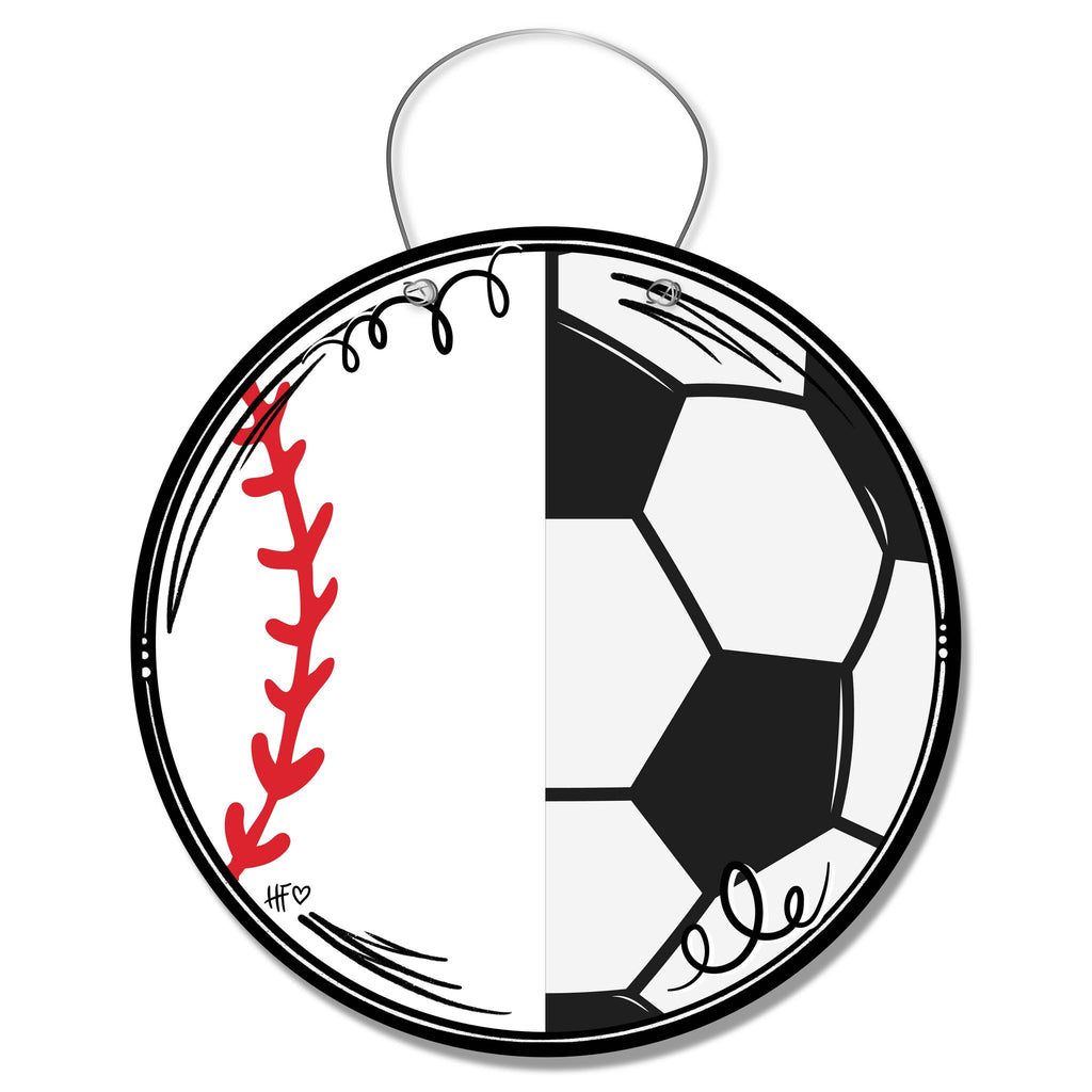1/2 Baseball & 1/2 Soccer Door Hanger