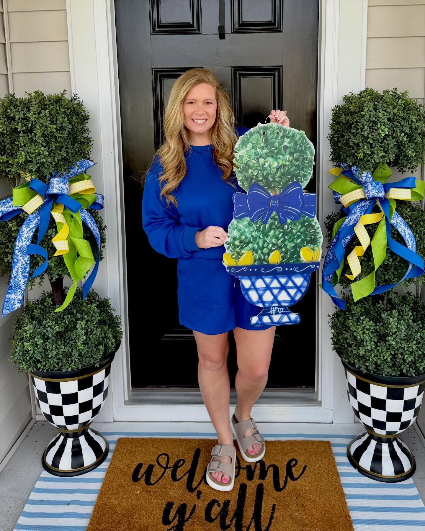 Lemon Topiary Door Hanger