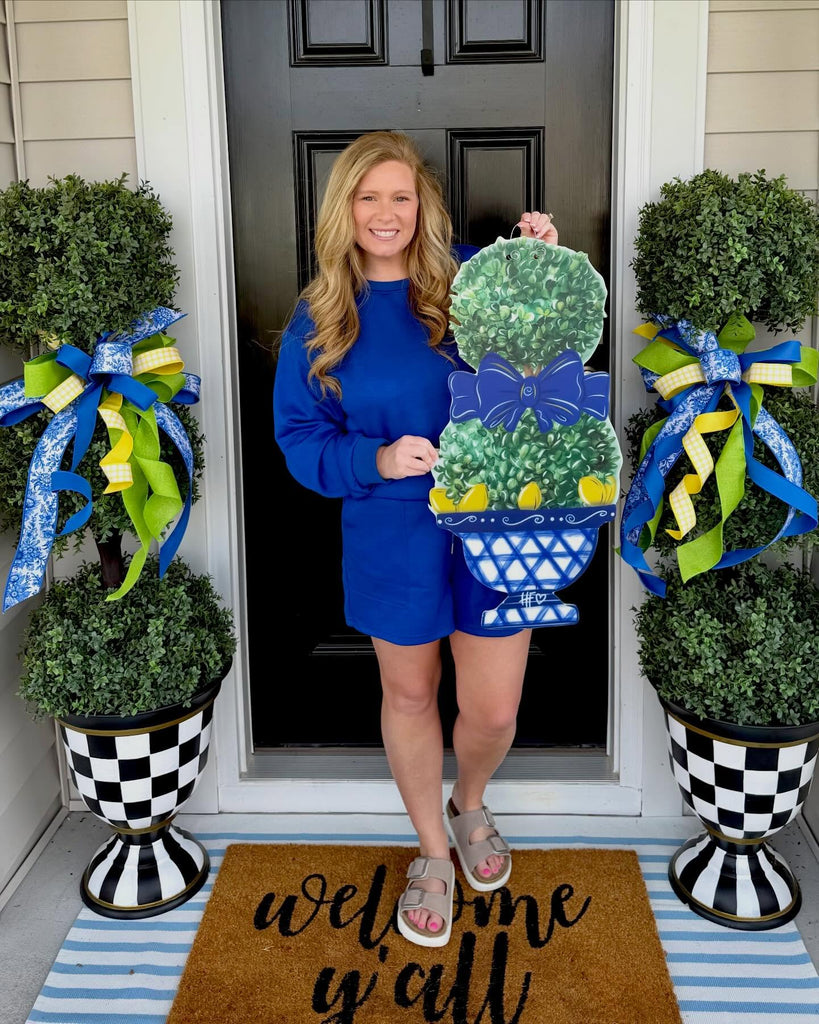 Lemon Topiary Door Hanger