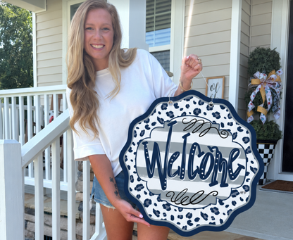 Dallas Leopard Welcome Door Hanger