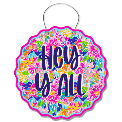 A Preppy Hey Y'all Door Hanger
