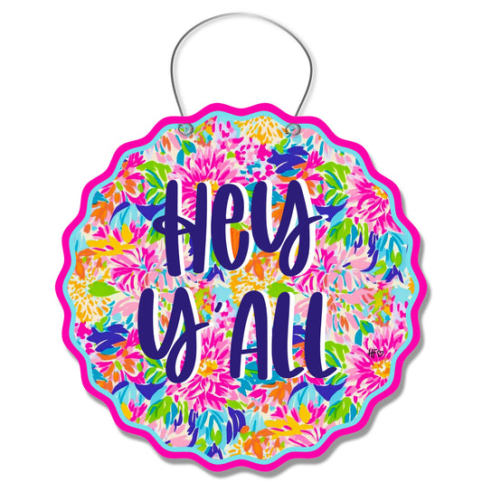 A Preppy Hey Y'all Door Hanger