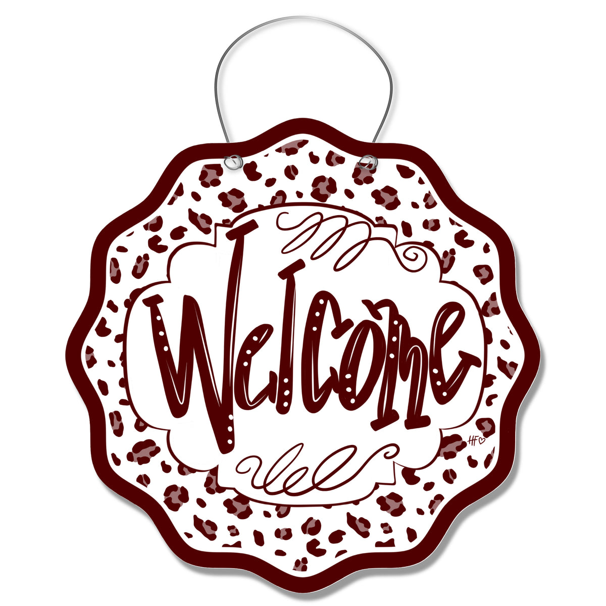 AT Leopard Welcome Door Hanger