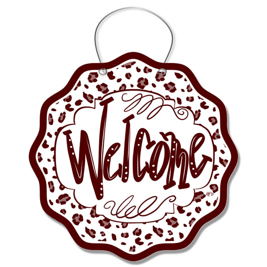 AT Leopard Welcome Door Hanger