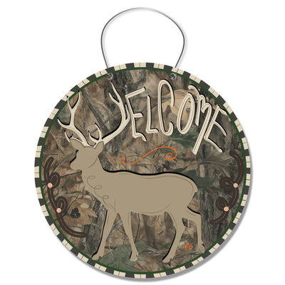 A Camo Welcome (Deer) Door Hanger