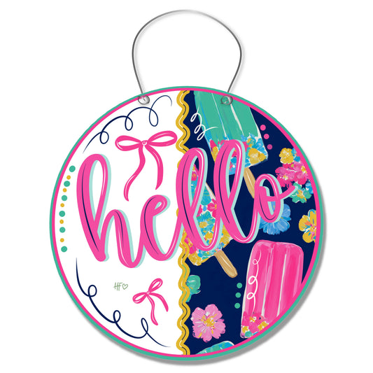 A Chilly Hello Summer Door Hanger