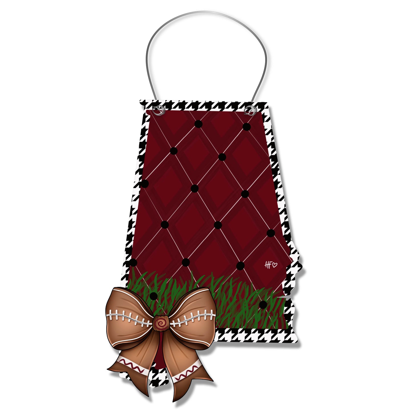 Alabama Houndstooth Bow Door Hanger