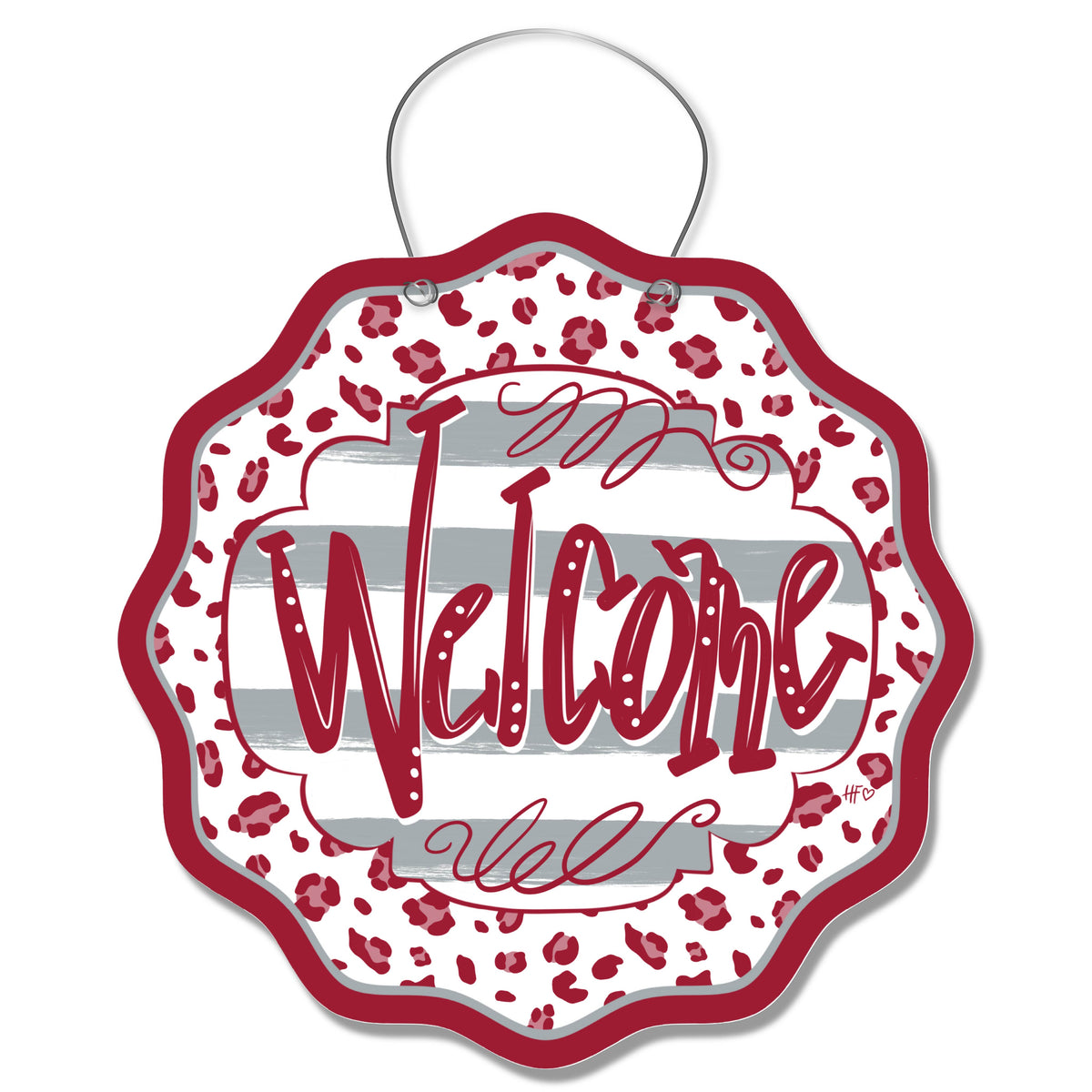 Alabama Leopard Welcome Door Hanger