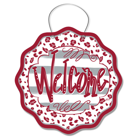 Alabama Leopard Welcome Door Hanger