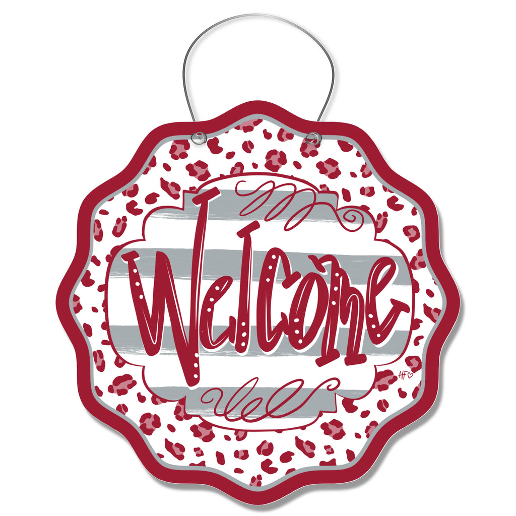 Alabama Leopard Welcome Door Hanger
