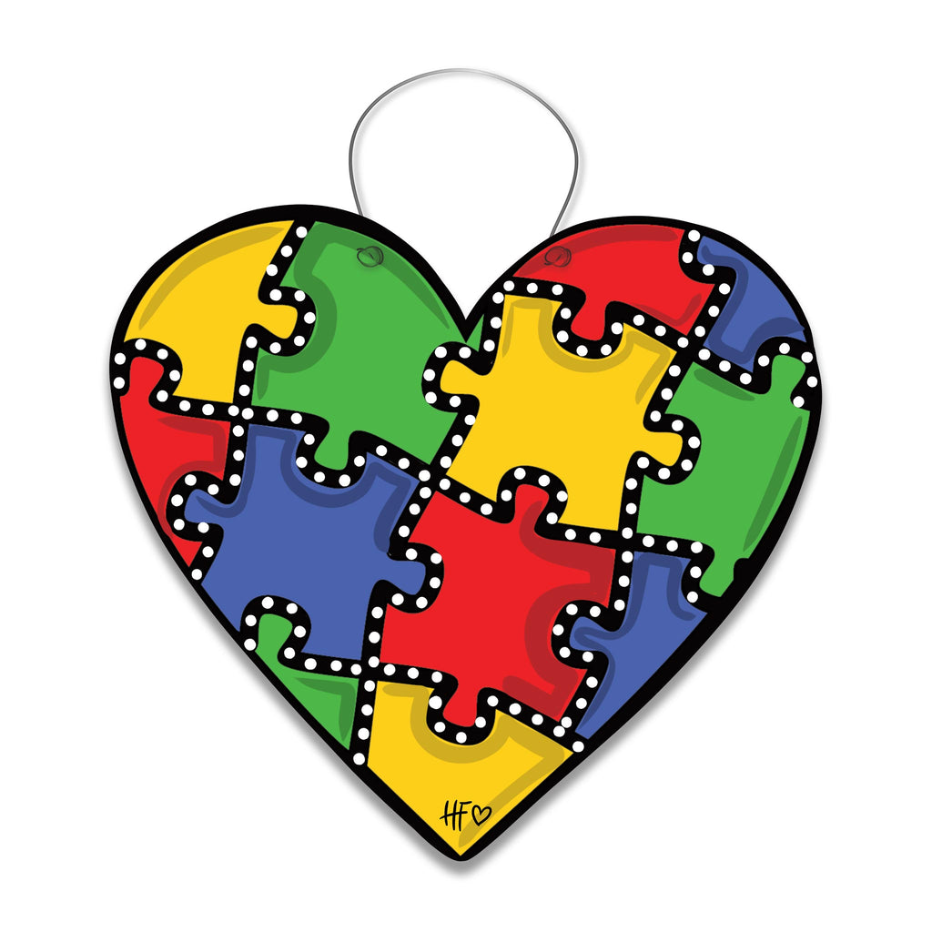Autism Heart Door Hanger