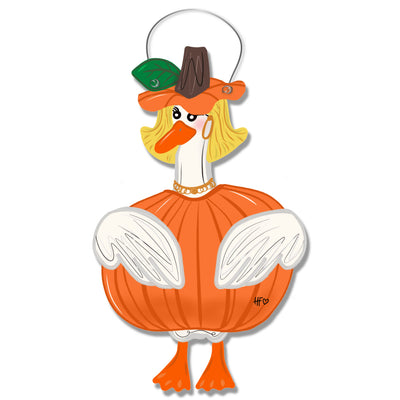 Autumn Annie Goose Pumpkin Door Hanger