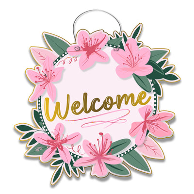 Azalea Welcome Tropical Wreath Door Hanger