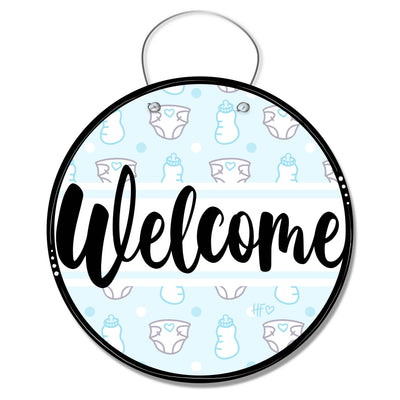 Baby Boy Welcome Board Door Hanger