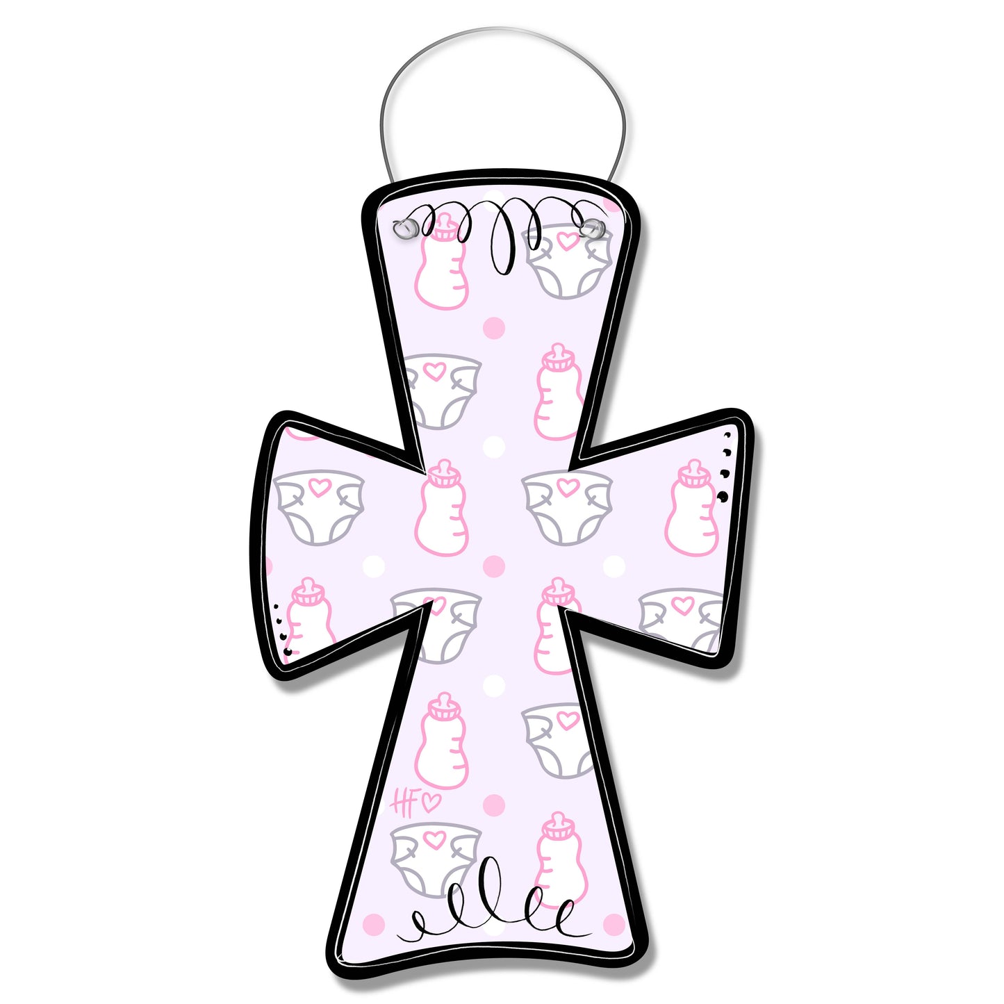 Baby Girl Cross Door Hanger