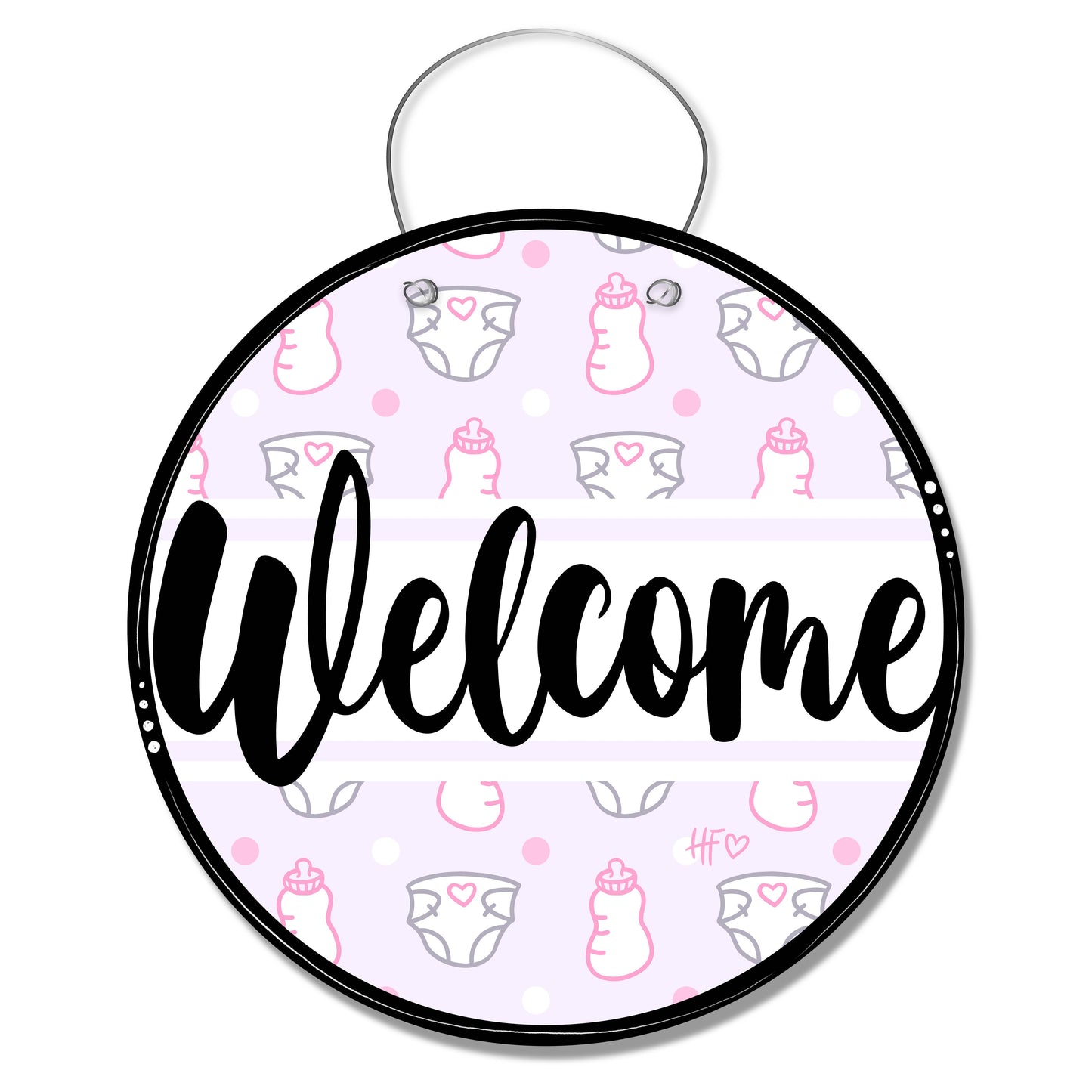 Baby Girl Welcome Board Door Hanger