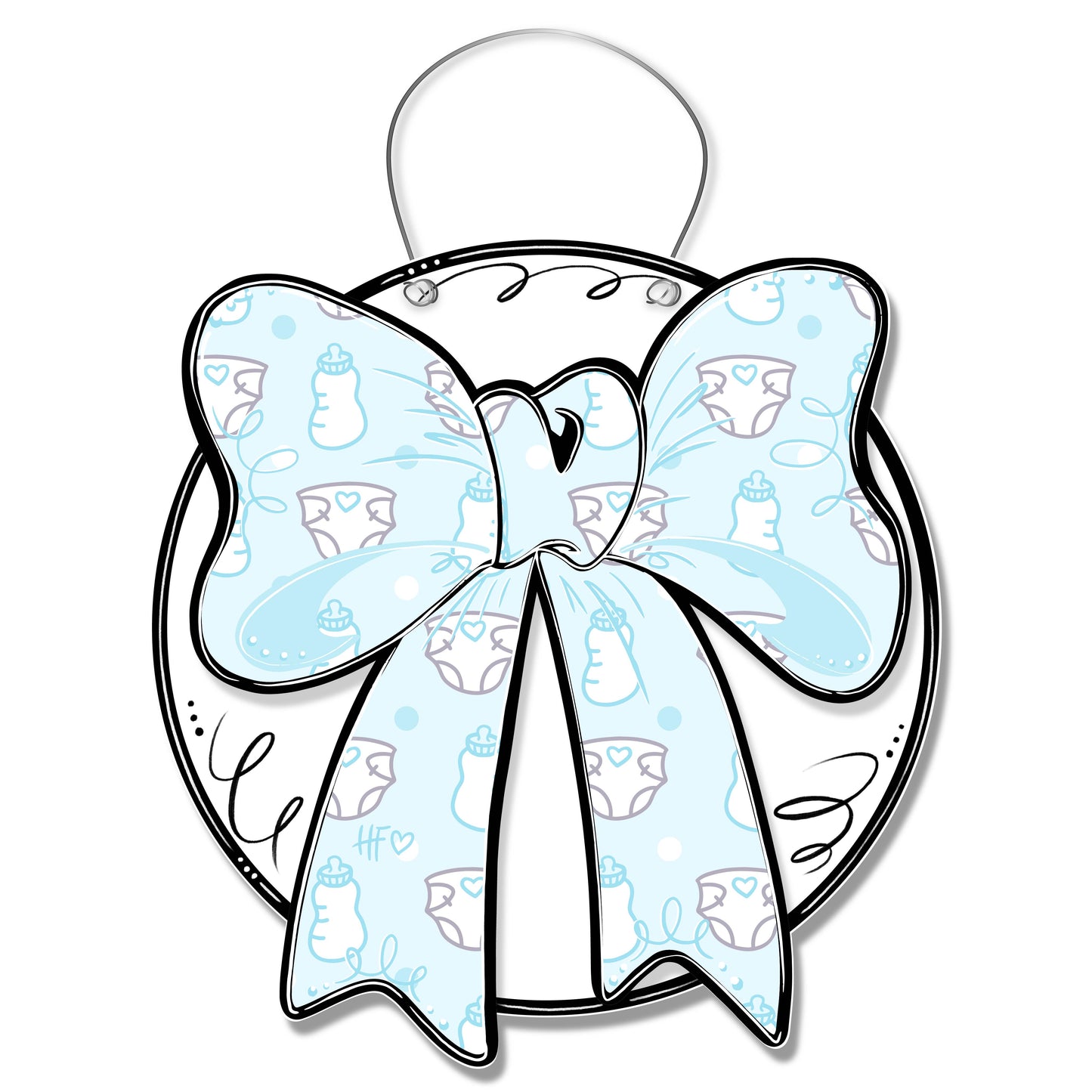 Baby Boy Bow Door Hanger