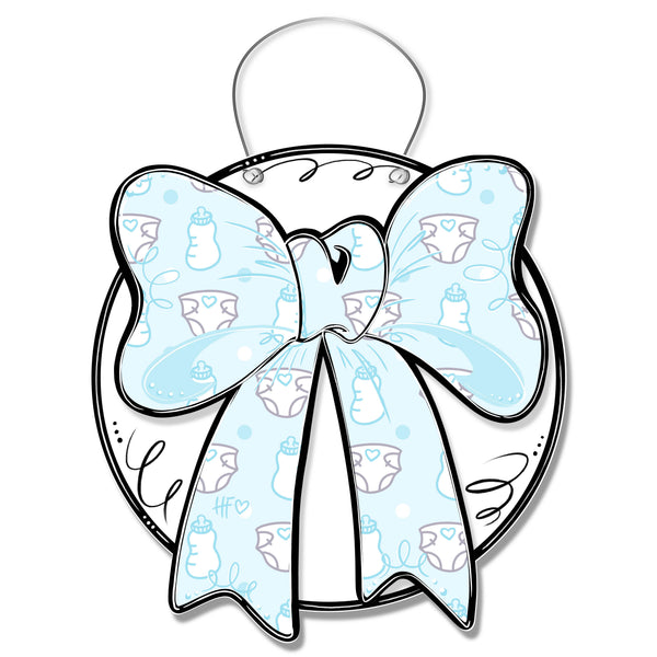 Baby Boy Bow Door Hanger